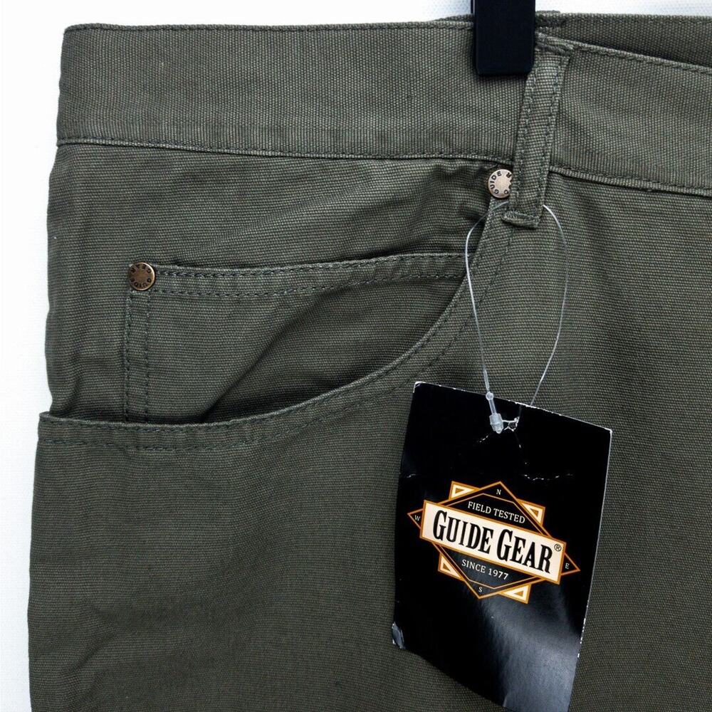 Men’s Jeans 44x32 Green Twill NWT Heavy Cotton Canvas Workwear Outdoor GuideGear - Picture 5 of 14